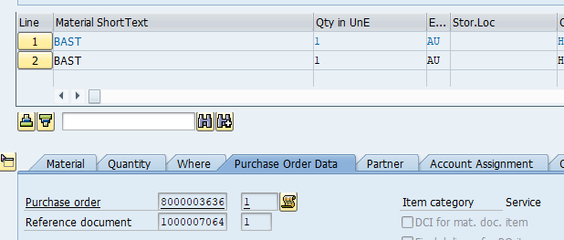 SAP Material Document